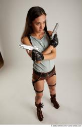 SHRIMA STANDING POSE WITH TWO GUNS